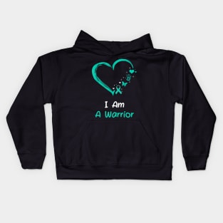 Cervical Cancer Awareness gift I am a Warrior Kids Hoodie